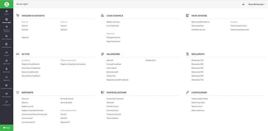 SmartBill conta pagina