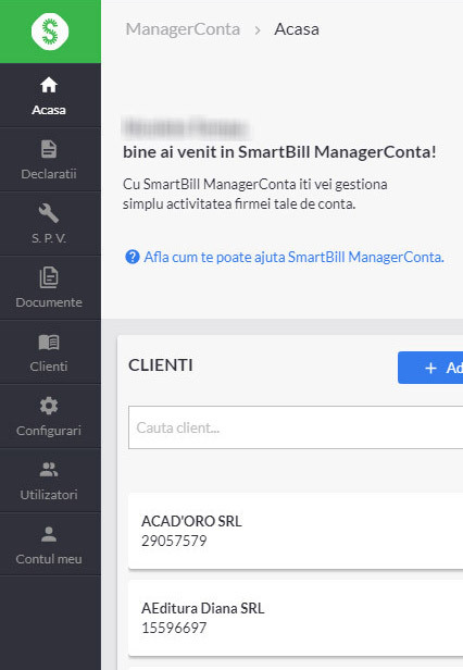 SmartBill conta pagina